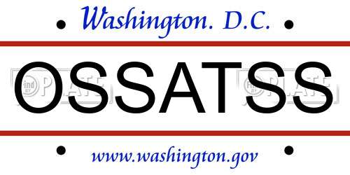 OSSATSS District Of Columbia License Plate
