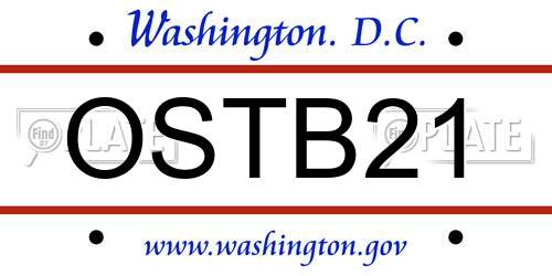 OSTB21 District Of Columbia License Plate