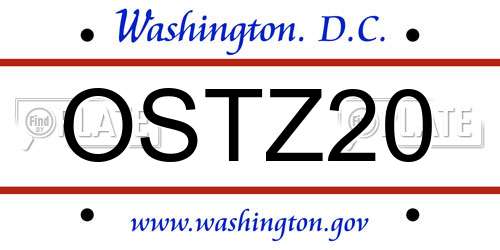 OSTZ20 District Of Columbia License Plate
