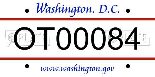 OT00084 District Of Columbia License Plate