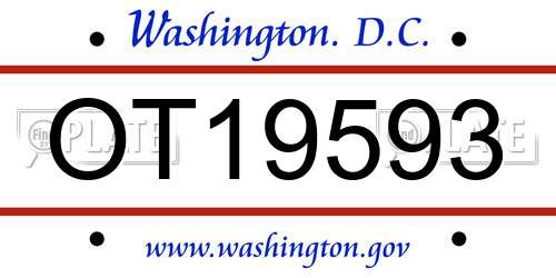 OT19593 District Of Columbia License Plate