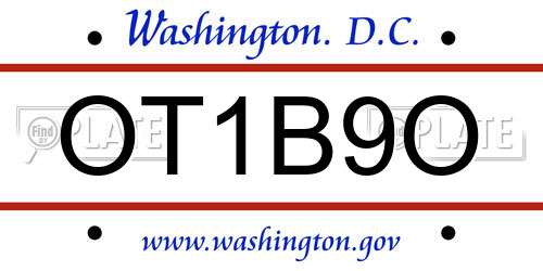OT1B9O District Of Columbia License Plate