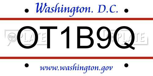 OT1B9Q District Of Columbia License Plate