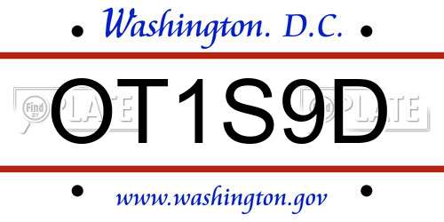 OT1S9D District Of Columbia License Plate