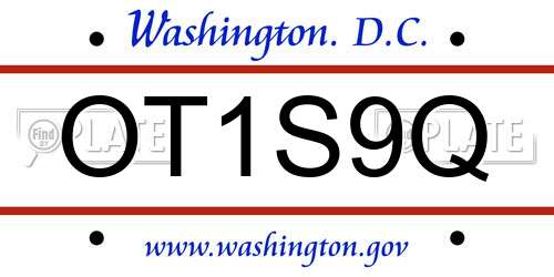 OT1S9Q District Of Columbia License Plate