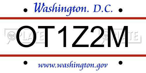 OT1Z2M District Of Columbia License Plate