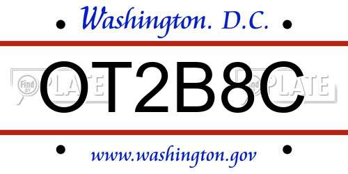 OT2B8C District Of Columbia License Plate