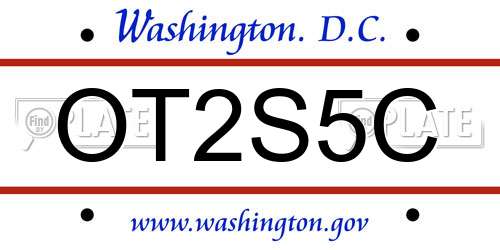 OT2S5C District Of Columbia License Plate