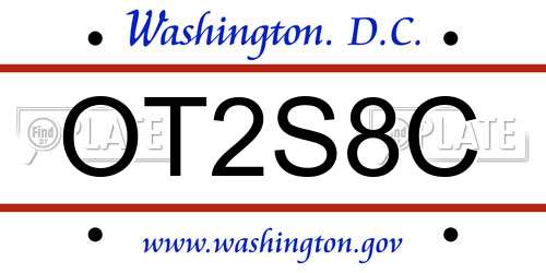 OT2S8C District Of Columbia License Plate