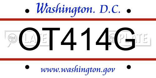 OT414G District Of Columbia License Plate