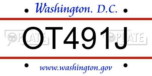 OT491J District Of Columbia License Plate