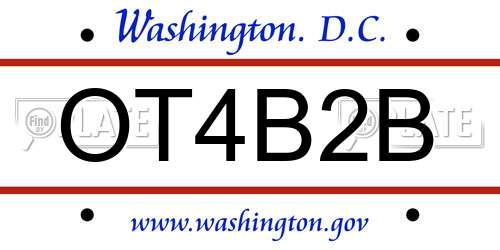 OT4B2B District Of Columbia License Plate