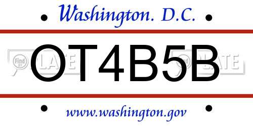 OT4B5B District Of Columbia License Plate