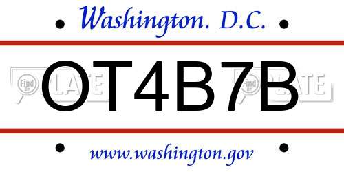 OT4B7B District Of Columbia License Plate