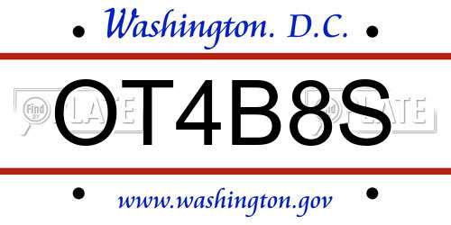 OT4B8S District Of Columbia License Plate