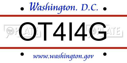OT4I4G District Of Columbia License Plate