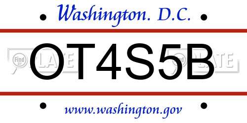 OT4S5B District Of Columbia License Plate