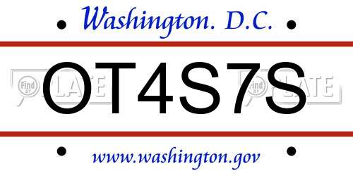 OT4S7S District Of Columbia License Plate