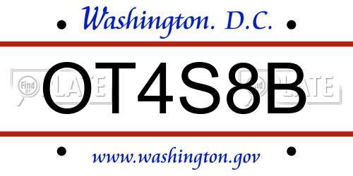 OT4S8B District Of Columbia License Plate