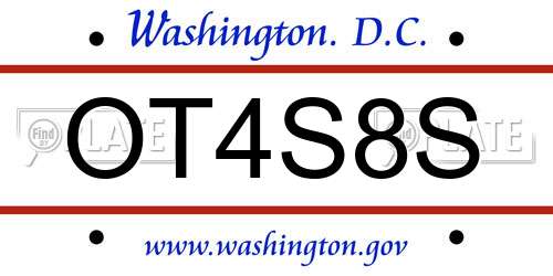 OT4S8S District Of Columbia License Plate