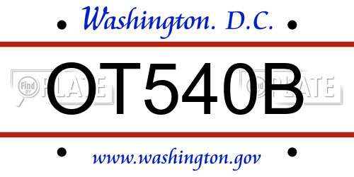 OT540B District Of Columbia License Plate