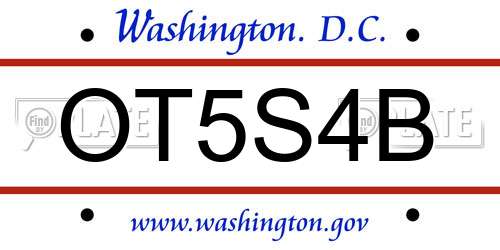OT5S4B District Of Columbia License Plate