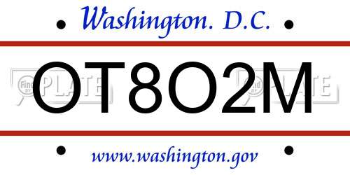 OT8O2M District Of Columbia License Plate