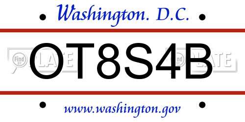 OT8S4B District Of Columbia License Plate
