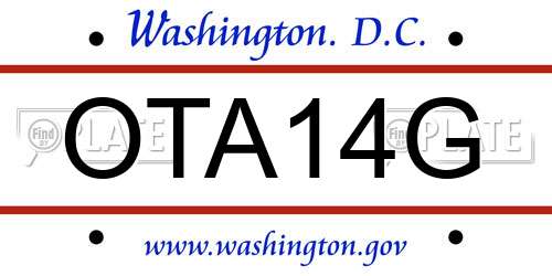 OTA14G District Of Columbia License Plate