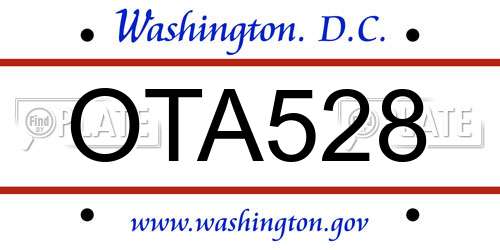 OTA528 District Of Columbia License Plate