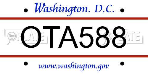 OTA588 District Of Columbia License Plate