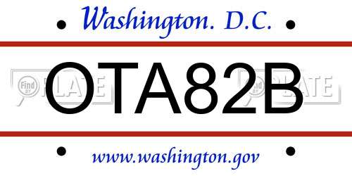 OTA82B District Of Columbia License Plate