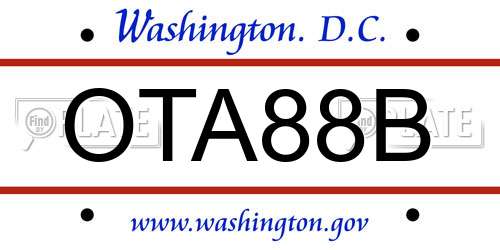 OTA88B District Of Columbia License Plate