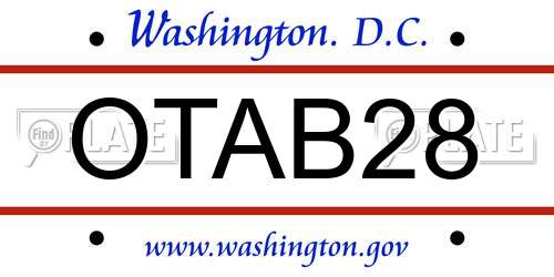 OTAB28 District Of Columbia License Plate