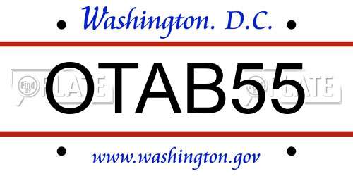 OTAB55 District Of Columbia License Plate