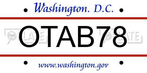 OTAB78 District Of Columbia License Plate