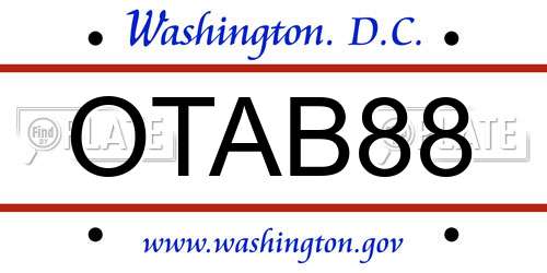 OTAB88 District Of Columbia License Plate
