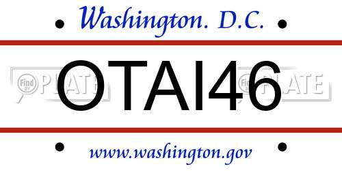 OTAI46 District Of Columbia License Plate