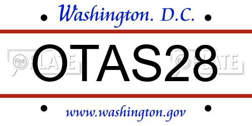 OTAS28 District Of Columbia License Plate