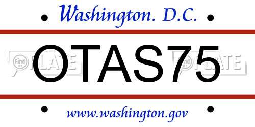 OTAS75 District Of Columbia License Plate