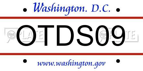 OTDS09 District Of Columbia License Plate