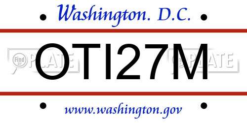 OTI27M District Of Columbia License Plate