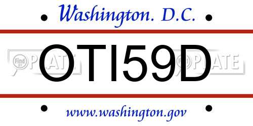 OTI59D District Of Columbia License Plate