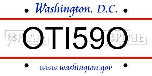 OTI59O District Of Columbia License Plate