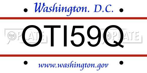 OTI59Q District Of Columbia License Plate