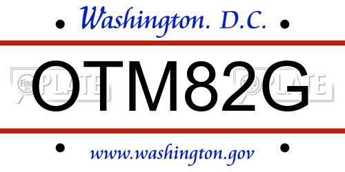 OTM82G District Of Columbia License Plate