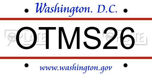 OTMS26 District Of Columbia License Plate