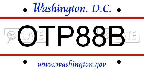 OTP88B District Of Columbia License Plate