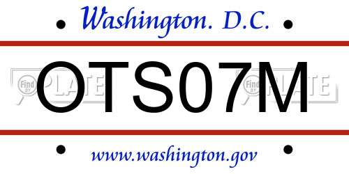 OTS07M District Of Columbia License Plate