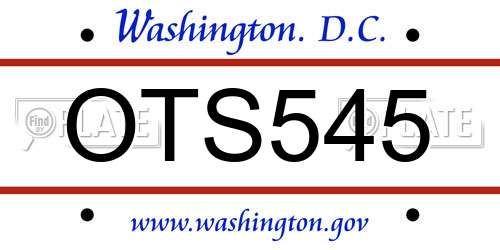 OTS545 District Of Columbia License Plate